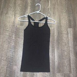 black lululemon tank top (ebb to street tank top)